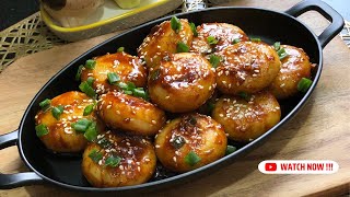 Trending Korean Chilli Garlic Potatoes  Korean Street Food  Potato Snack Recipe [upl. by Kcor741]