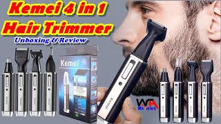 Kemei KM6630 4 in 1 Hair Trimmer Clipper Review amp Unboxing [upl. by Aynnat]