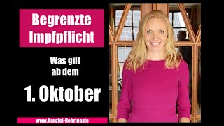 Einrichtungsbezogene Impfpflicht ab dem 1 Oktober [upl. by Eremahs]