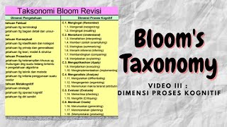 03 Taksonomi Bloom Bagian III Dimensi Proses Kognitif [upl. by Hallette160]