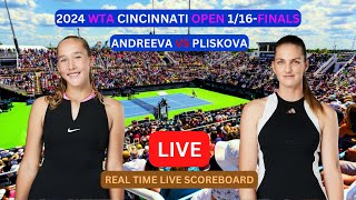 Mirra Andreeva Vs Karolina Pliskova LIVE Score UPDATE 2024 WTA Cincinnati Open Tennis 116Finals [upl. by Anitnas]