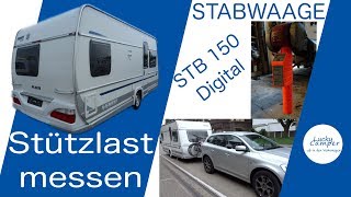 Wohnwagen Stützlast messen  Stützlast einwiegen mit der Stabwaage STB 150  Lucky Camper [upl. by Eicirtap]