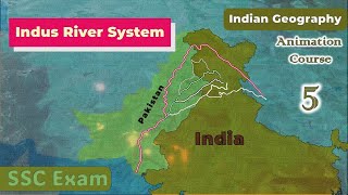 Indus River System in hindi  Indian Geography 3D Animation Course part 5  SSC exam  by Ravi Yadav [upl. by Ardnikal]