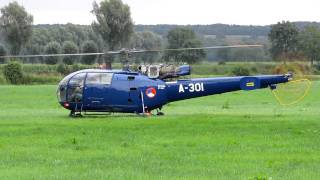 Alouette III start op tijdens de vierdaagse 2011 [upl. by Ahsiemak]