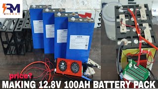 MAKING 128V 100AH BATTERY PACK INVERTER Lifepo4  technical power [upl. by Zaneski]