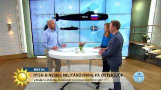 Världens störa atomubåt i Östersjön  Nyhetsmorgon TV4 [upl. by Hgielra]