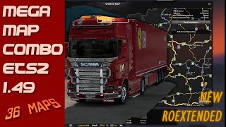 36 Maps Mega Map Combo ETS2 149 with new Roextended 41 Promods 268  Fixes and Tutorial [upl. by Charbonnier]