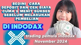 terbaru ‼️cara deposit Dan chek berapa fee di INDODAX trading pemulaoshien fabila [upl. by Gerard]