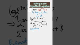 Solving Logarithmic Equations  Method 1  Grade 11 [upl. by Htrag]