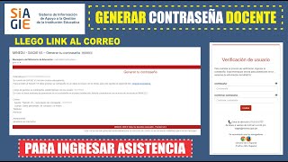 Siagie v50  Generar Contraseña de Docente que llego a mi correo en la Versión 50  Validado [upl. by Jago]