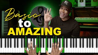 Basic to Amazing Substitution quotDrop 2quot Piano Chords  3 Steps [upl. by Lesh210]