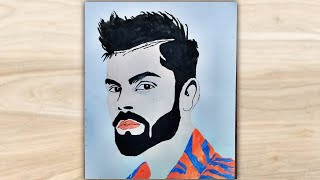 How to draw virat kohli  virat kohli drawing  world best cricketer virat kohli painting [upl. by Haim]