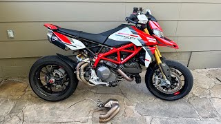 2023 Ducati Hypermotard 950 SP Decat  Link Pipe Install  Deussen Engines Map [upl. by Mairb643]