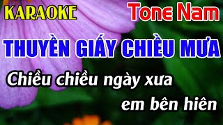 Thuyền Giấy Chiều Mưa Karaoke Tone Nam Karaoke Dễ Hát  Beat Mới [upl. by Nananne]