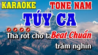 Túy Ca Karaoke Tone Nam Beat Chuẩn  Linh Linh Karaoke [upl. by Akirehc619]