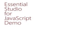 Essential Studio for JavaScript Demo [upl. by Nylireg297]