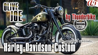 2024 HarleyDavidson SOFTAIL SLIM S Custom OLIVE JOE  An ancient warrior  AampT Design [upl. by Nehttam]