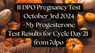 11 DPO Pregnancy Test October 2024 amp Progesterone Test Results [upl. by Atnahs]