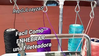 Facil Como Enhebrar una Fileteadora Casera Overlock FN2 4D B pide tu plano 3 hilos corto y ancho [upl. by Anytsirhc]