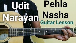 Pehla nasha guitar lesson  Udit Narayan  Jo Jeeta wohi Sikandar  Easiest lesson for beginners [upl. by Atirac]