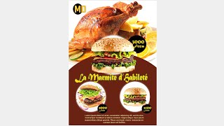 TUTO CREER DES AFFICHE POUR RESTAURANT AVEC PHOTOSHOP CC [upl. by Norty]