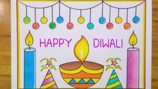 Happy Diwali l How to draw Diwali drawing easy steps by step l coming soon l Diwali Special drawing [upl. by Enytsirhc883]