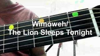 WimowehThe Lion Sleeps Tonight easy guitar melody lesson [upl. by Gilbart]