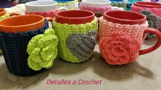 🌹Detalles a Crochet Forro Para TAZAS DECORADAS ❤ [upl. by Bridie]