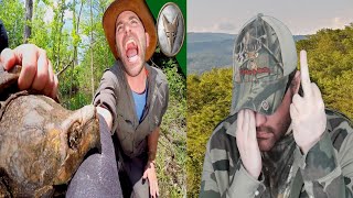 Crazy Alligator Snapping Turtle Bite Brave Wilderness  Reaction BBT [upl. by Ahtivak162]