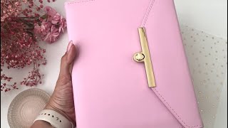 Pink leather planner binder A5 hard cover pink pinkplanner pinky pinki pinkbag pinkgold [upl. by Miner933]