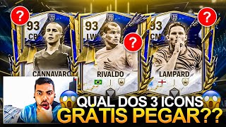 CUIDADO 🔴 RIVALDO LAMPARD OU CANNAVARO 🤯  QUAL DOS 3 ICONS GRÁTIS ESCOLHER 🔥 [upl. by Aiepoissac719]