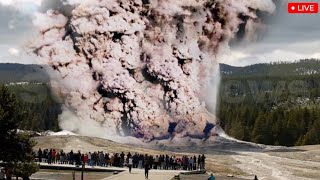 Terrifying Today Massive Eruption of Mud Geysers in Yellowstone Visitors are shocked [upl. by Barmen]