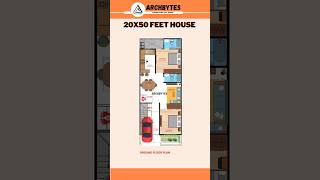 20x50 Feet House Plan  2d houseplan trending shorts homedesign archbytes [upl. by Einolem]