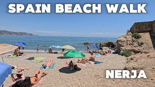 Nerja Spain Beach Walk  Amazing Playa Calahonda  Malaga Europe 4K Hot Summer Relaxing walking [upl. by Okika379]