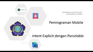 Intent Explicit dengan Parcelable [upl. by Hope]