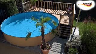 Gartenpool Stahlwandpool Rundpool Swimmingpool Holzpool pool10 [upl. by Roselani]