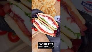 PAN de PITA en 1 MINUTO shorts recetas [upl. by Enailil]