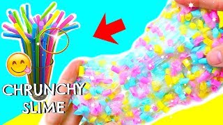 KNUSPER SCHLEIM der KNISTERT 🤗 DIY SLIME aus Strohhalm basteln I Slime Lifehacks I PatDIY [upl. by Ydrah]