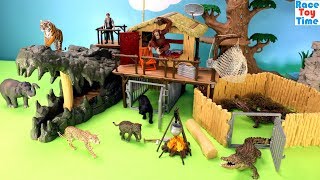 Schleich WildLife Crocodile Jungle Research Playset Plus Animal Toys [upl. by Jasen]