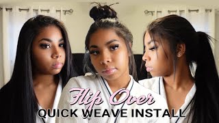 FLIP OVER METHOD Versatile Quick Weave With Leave Out Tutorial Ft Alipearl Hair [upl. by Nnylrats669]