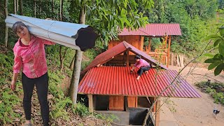 How to build a wooden house roof it with stainless steel clean a water tank and cook alone [upl. by Waylin]