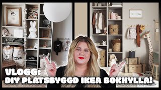 VLOGG Platsbyggd bokhylla  DIY IKEA hack  inredning billy bokhylla till barnrum [upl. by Hernando]