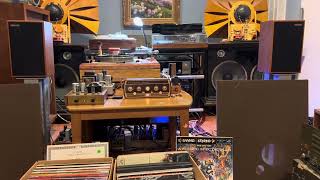 Harbeth P3ESR  LEAK preamp  LEAK ST50 amp  Lenco L75  Bob and Ray A stereo spectacular LP [upl. by Yalhsa]