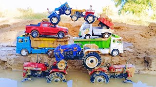 Toy Cartoon Video  Dumper Truck Accident  Stuck in Mud  Tractor  Gadi  Tipper  Parth Kids [upl. by Douglass690]