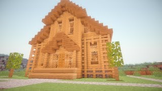 MinecraftO0 Строим деревянный дом 1Building a wooden house 1 [upl. by Uyerta]