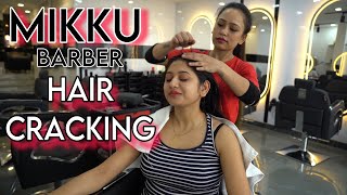 Asmr hair cracking head massage Most tingling Asmr head massage 💆‍♀️ by Mikku Barber [upl. by Jermyn]