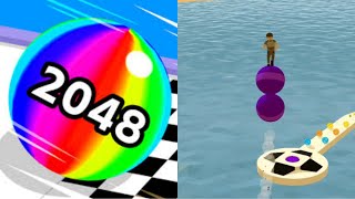 Ball Run 2048 vs Stack Rider  All Levels Androidios Gameplay Mobile P9 [upl. by Liane]