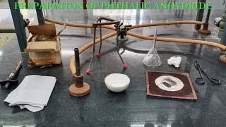 Preparation of phthalic anhydride from phthalic acid  STD XII science Chemistry practical [upl. by Ettezzus]