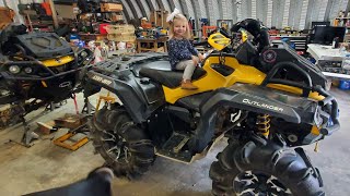 2012 CanAm Outlander 1000 XMR Shorty gets HD Demon Axles 2in bracket lift and 32in Silverbacks [upl. by Ahsaele176]