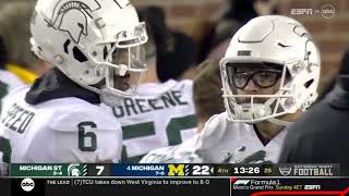 2022 Michigan Football vs Michigan State Punter Has Trouble With The Snap [upl. by Homere]